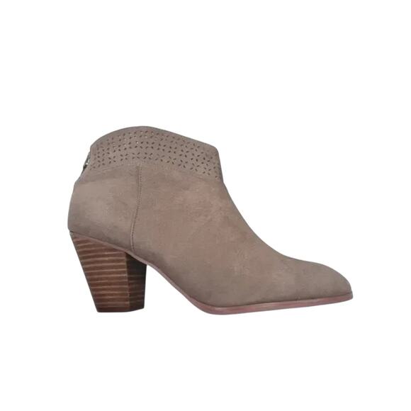 New! Violet & Red Jackson Laser Cut Topline Booties in Taupe - Size 7.5 - Picture 1 of 8